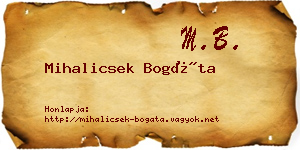 Mihalicsek Bogáta névjegykártya